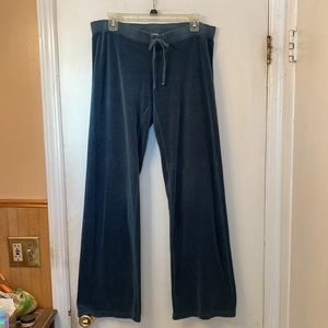 Juicy Couture teal wide leg velour sweat pants